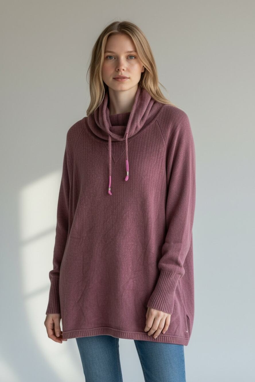 EDDIE BAUER Pullover Sweatshirt Size 2X Maroon Red Long Sleeve Cowl Neck